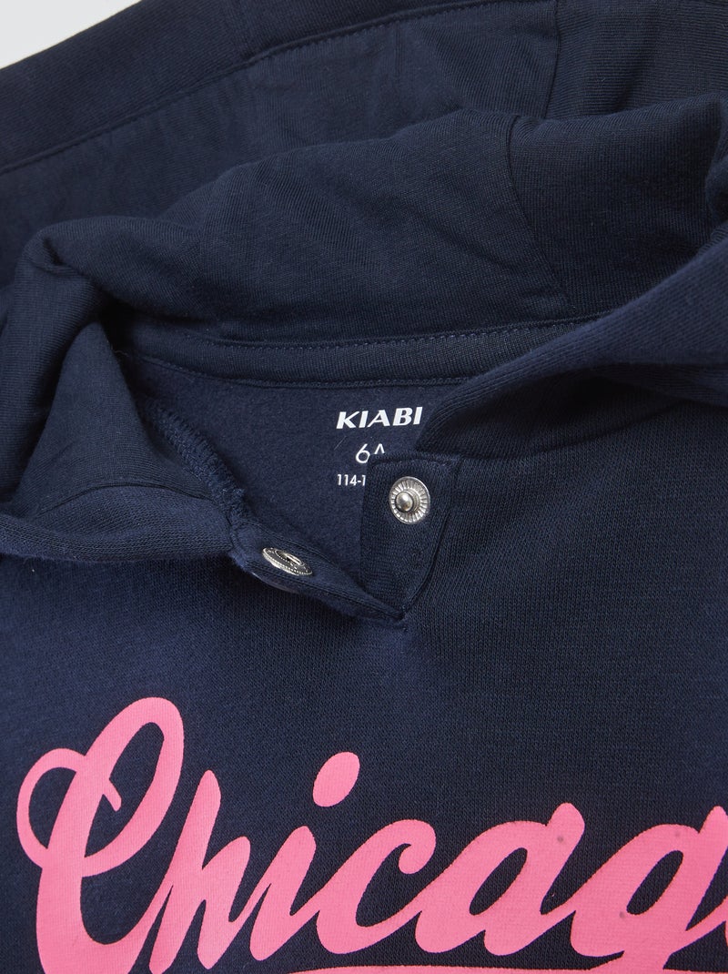 Felpa con cappuccio stampata - collezione facile da indossare BLU - Kiabi