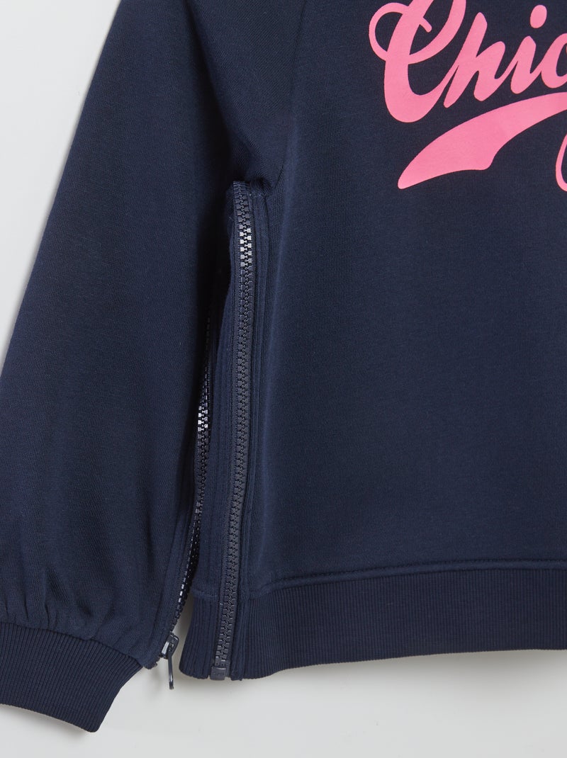 Felpa con cappuccio stampata - collezione facile da indossare BLU - Kiabi