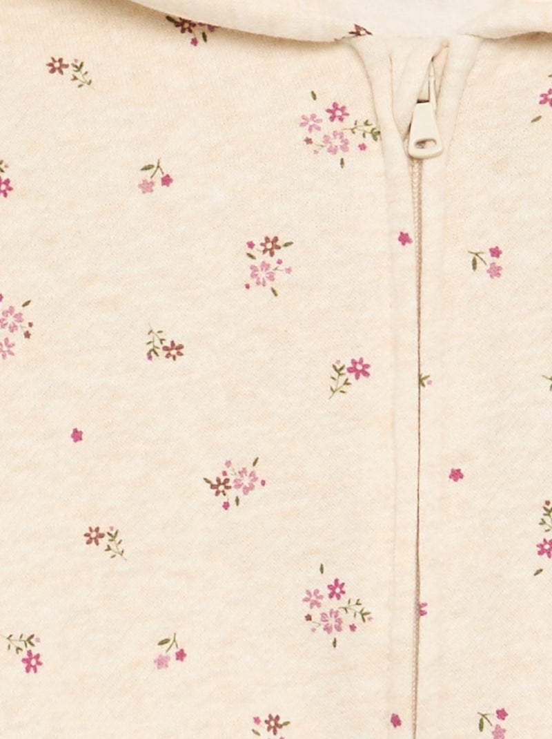 Felpa con cappuccio stampata Beige - Kiabi