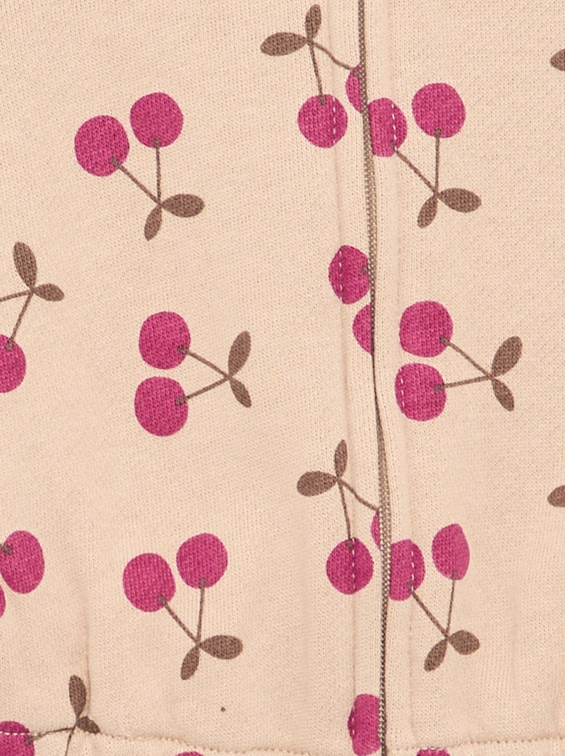 Felpa con cappuccio stampata Beige - Kiabi