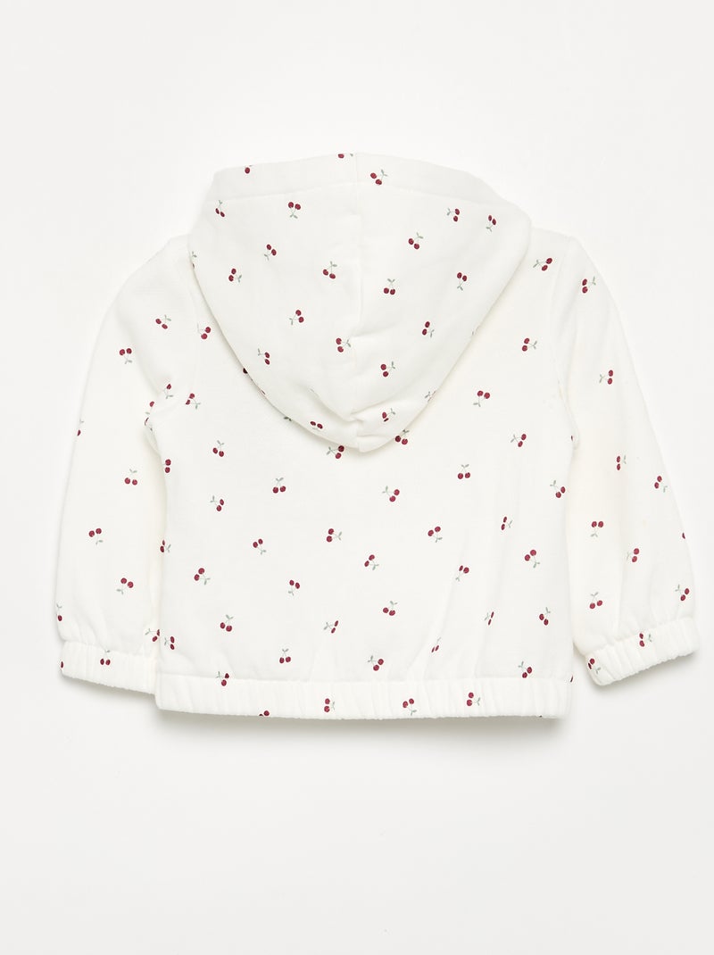 Felpa con cappuccio stampata Bianco - Kiabi