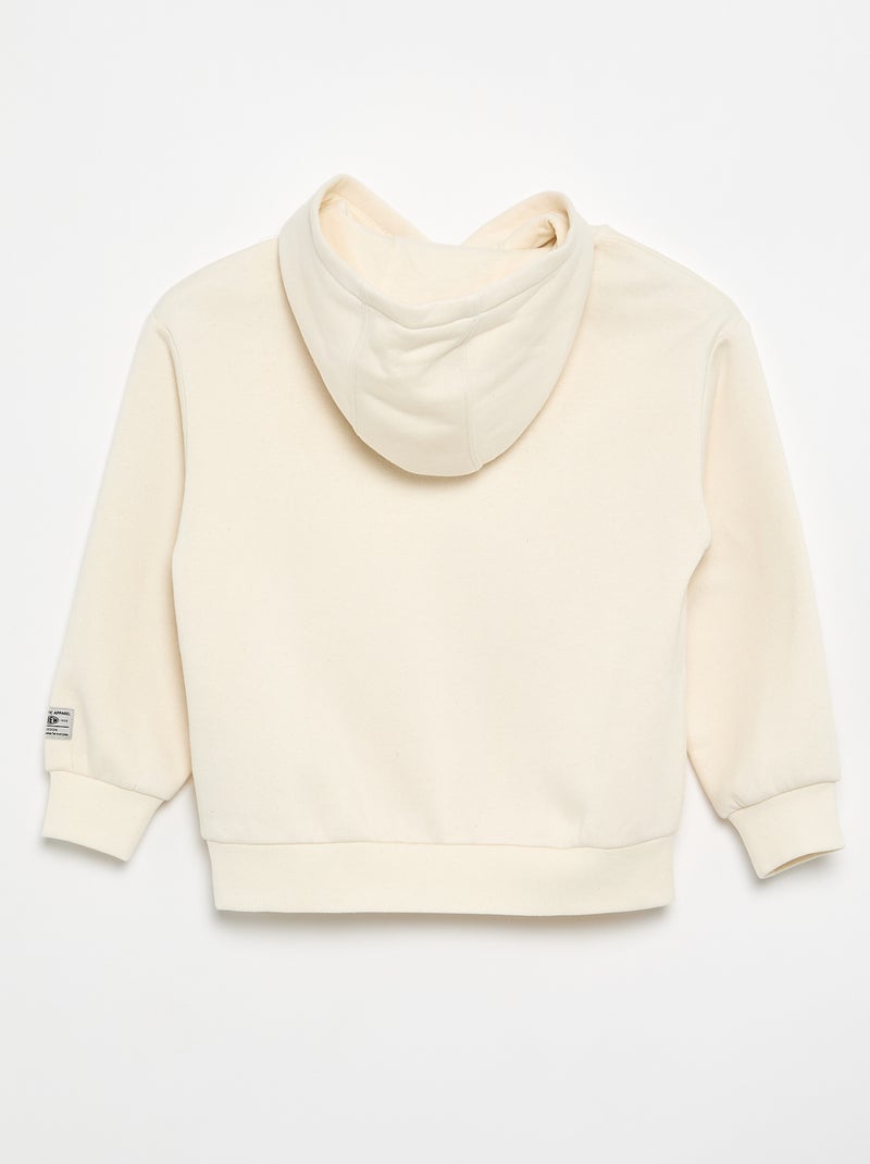 Felpa con cappuccio stampata Bianco - Kiabi
