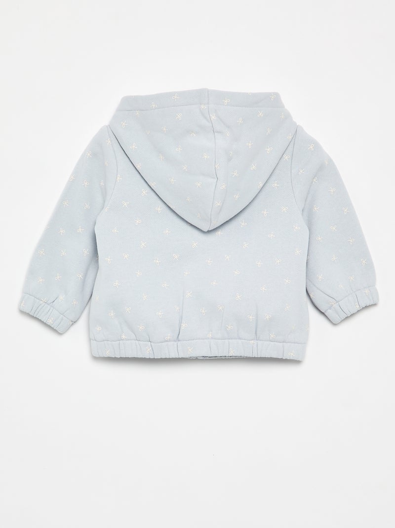 Felpa con cappuccio stampata Blu - Kiabi