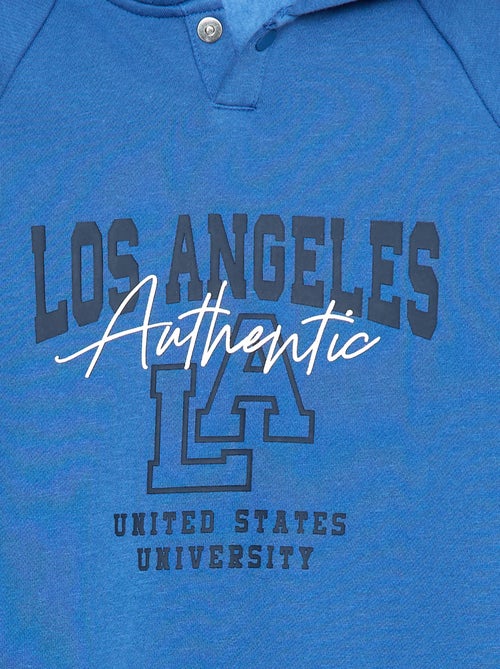 Felpa con cappuccio stampata con aperture laterali con cerniera - collezione facile da indossare - Kiabi