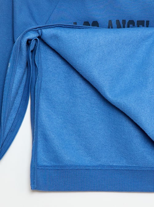 Felpa con cappuccio stampata con aperture laterali con cerniera - collezione facile da indossare - Kiabi