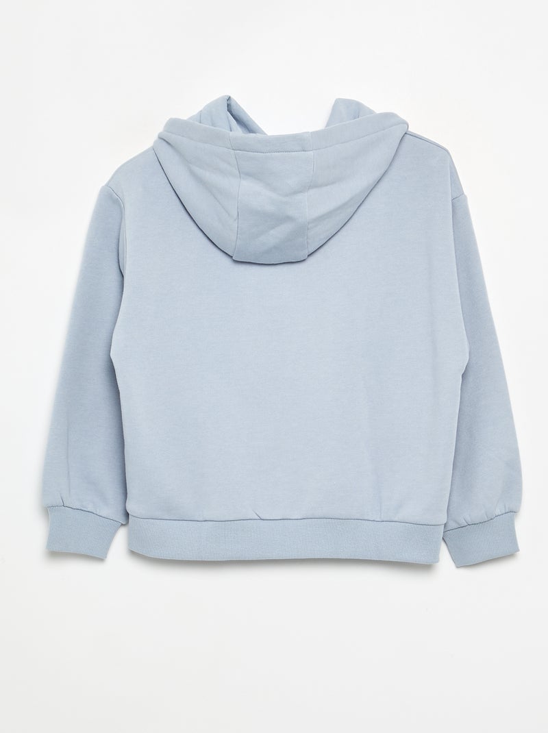 Felpa con cappuccio stampata fronte/retro Blu - Kiabi