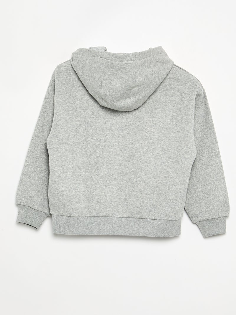 Felpa con cappuccio stampata fronte/retro Grigio - Kiabi