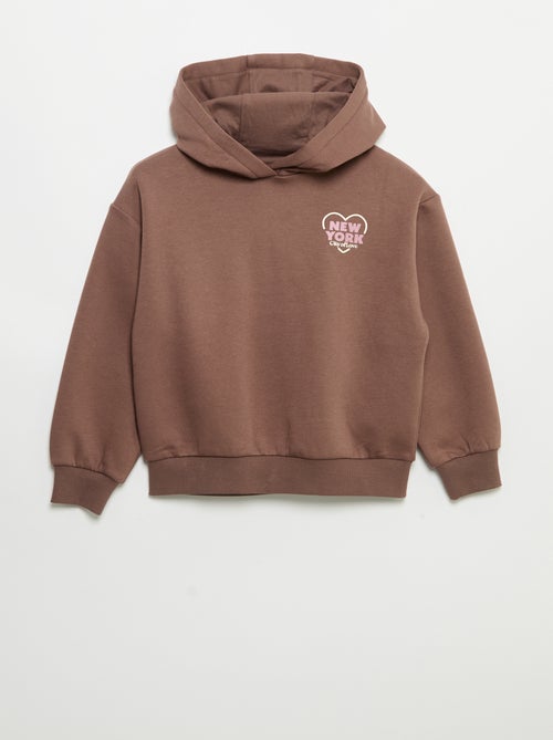 Felpa con cappuccio stampata fronte/retro - Kiabi