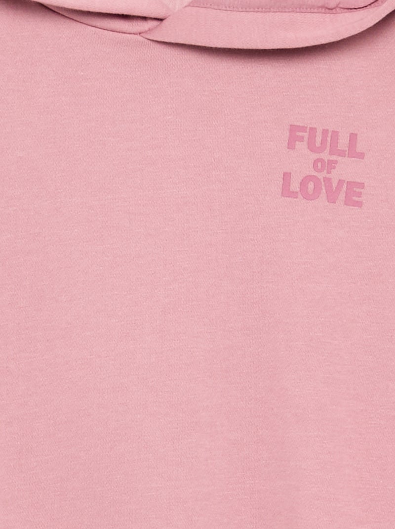 Felpa con cappuccio stampata fronte/retro Rosa - Kiabi