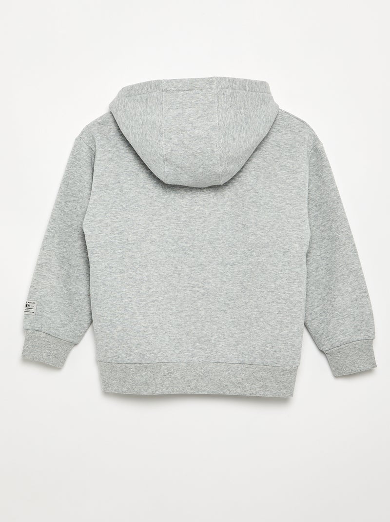 Felpa con cappuccio stampata Grigio - Kiabi