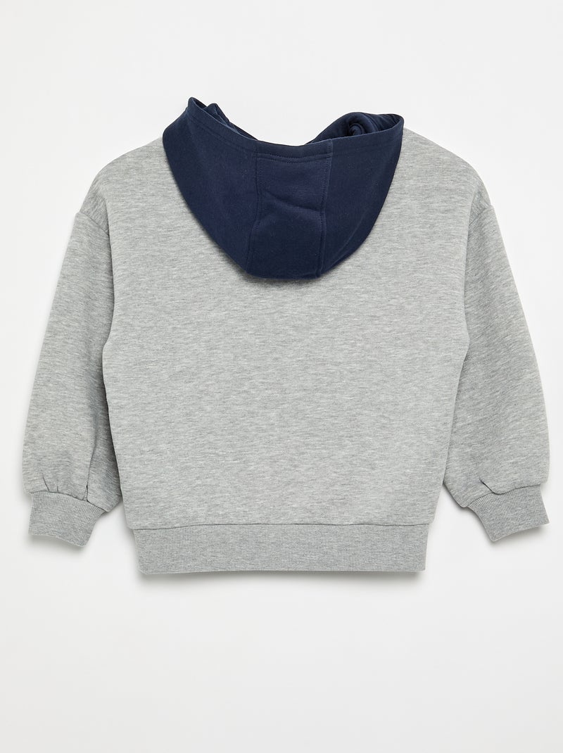 Felpa con cappuccio stampata Grigio - Kiabi
