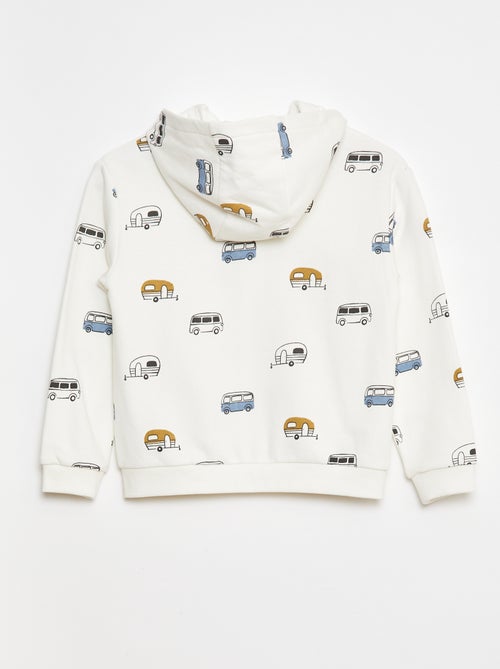 Felpa con cappuccio stampata in french terry - Kiabi