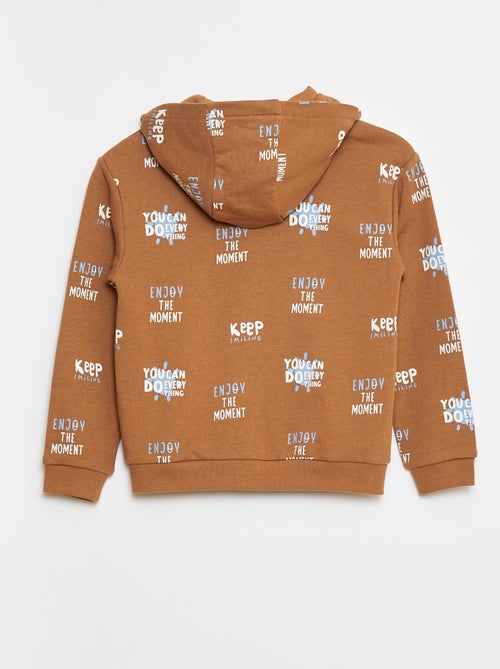 Felpa con cappuccio stampata in french terry - Kiabi