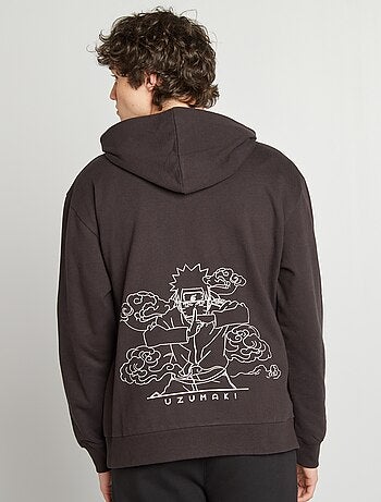 Felpa con cappuccio stampata 'Naruto' davanti e dietro