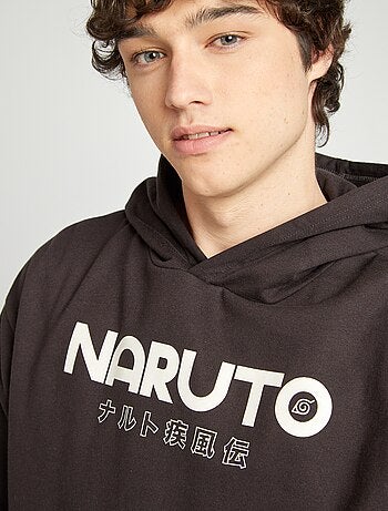 Felpa con cappuccio stampata 'Naruto' davanti e dietro