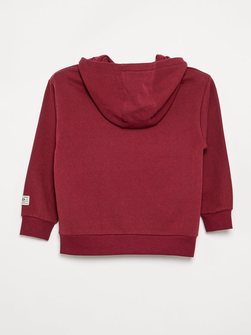 Felpa con cappuccio stampata Rosso - Kiabi