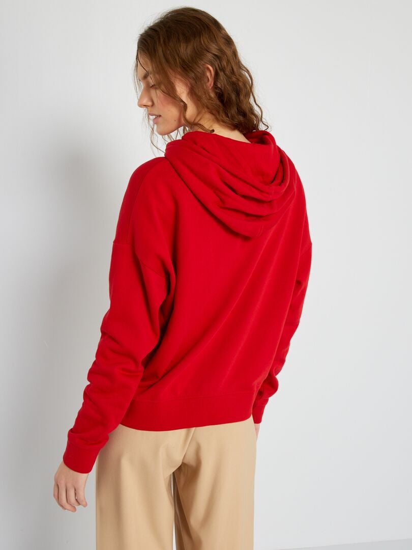 Felpa con cappuccio stampata 'USA' ROSSO - Kiabi