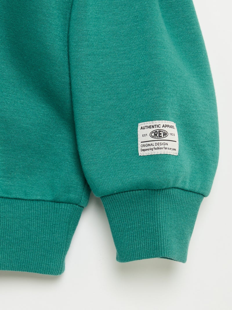 Felpa con cappuccio stampata Verde - Kiabi
