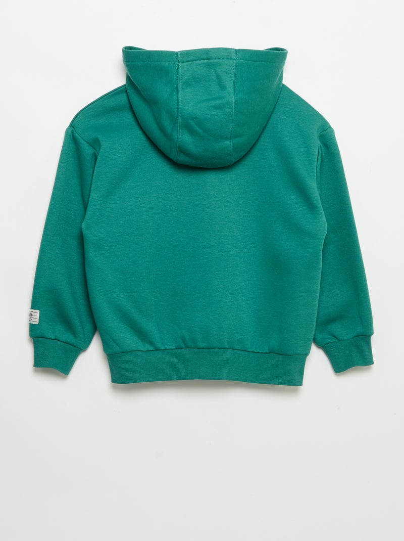 Felpa con cappuccio stampata Verde - Kiabi