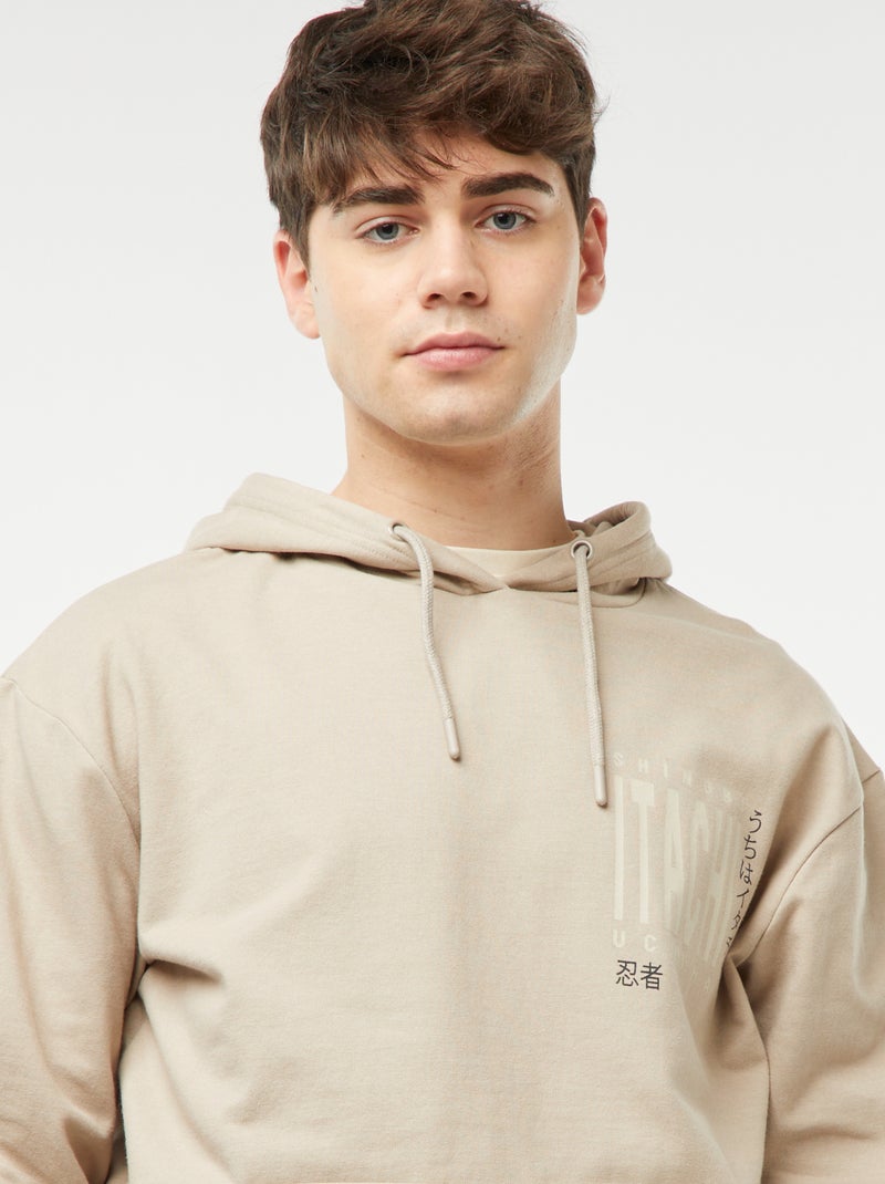Felpa con cappuccio stampato 'Naruto' BEIGE - Kiabi