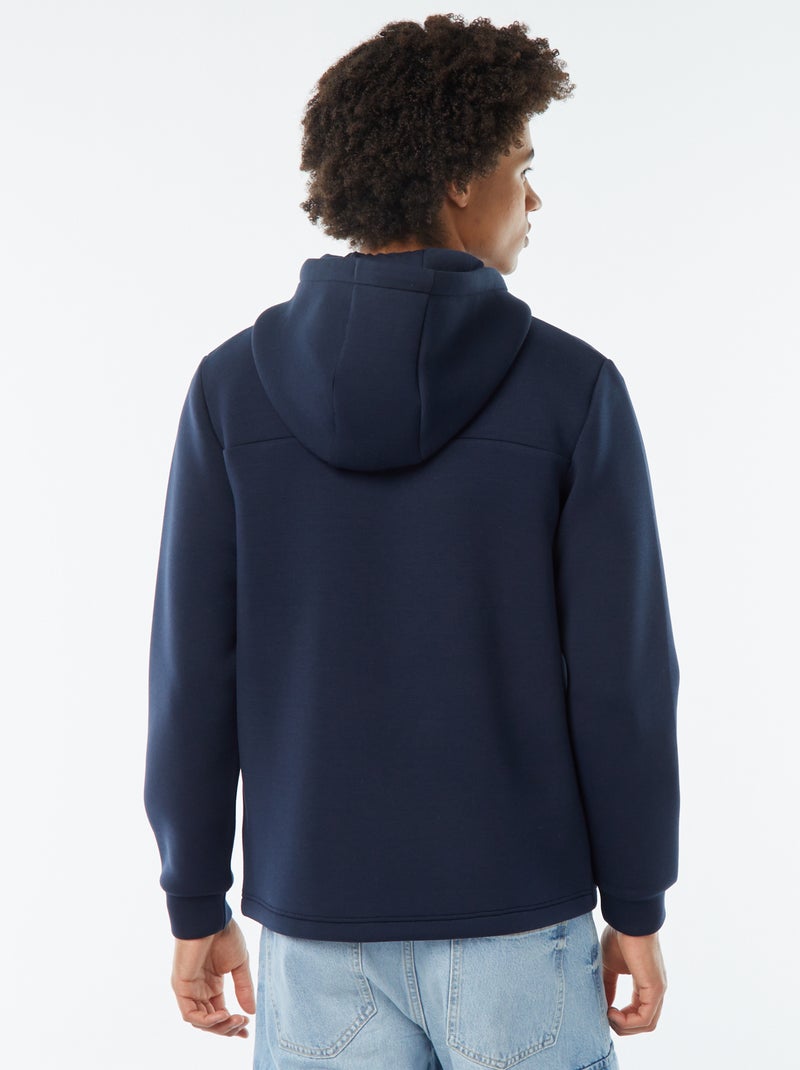 Felpa con cappuccio stile piumino blu - Kiabi