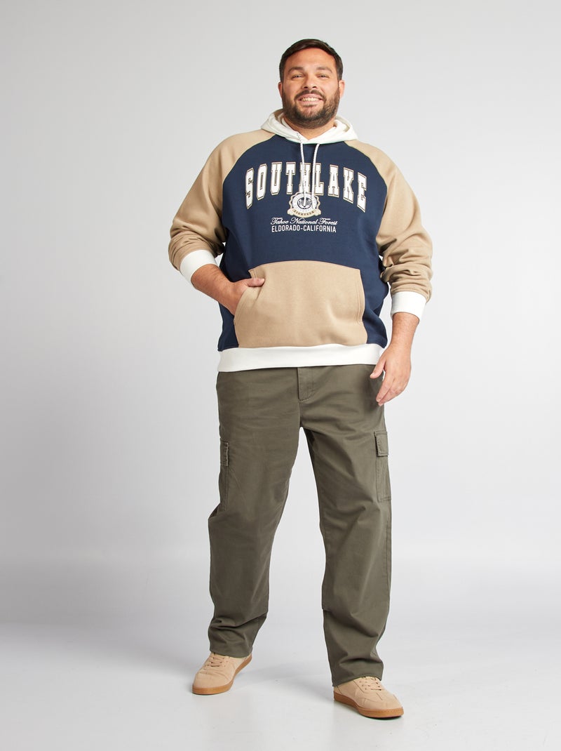 Felpa con cappuccio stile università americana BLU - Kiabi