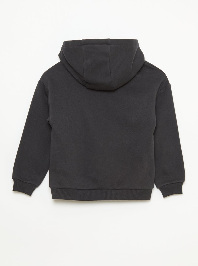 Felpa con cappuccio taglio loose Nero - Kiabi