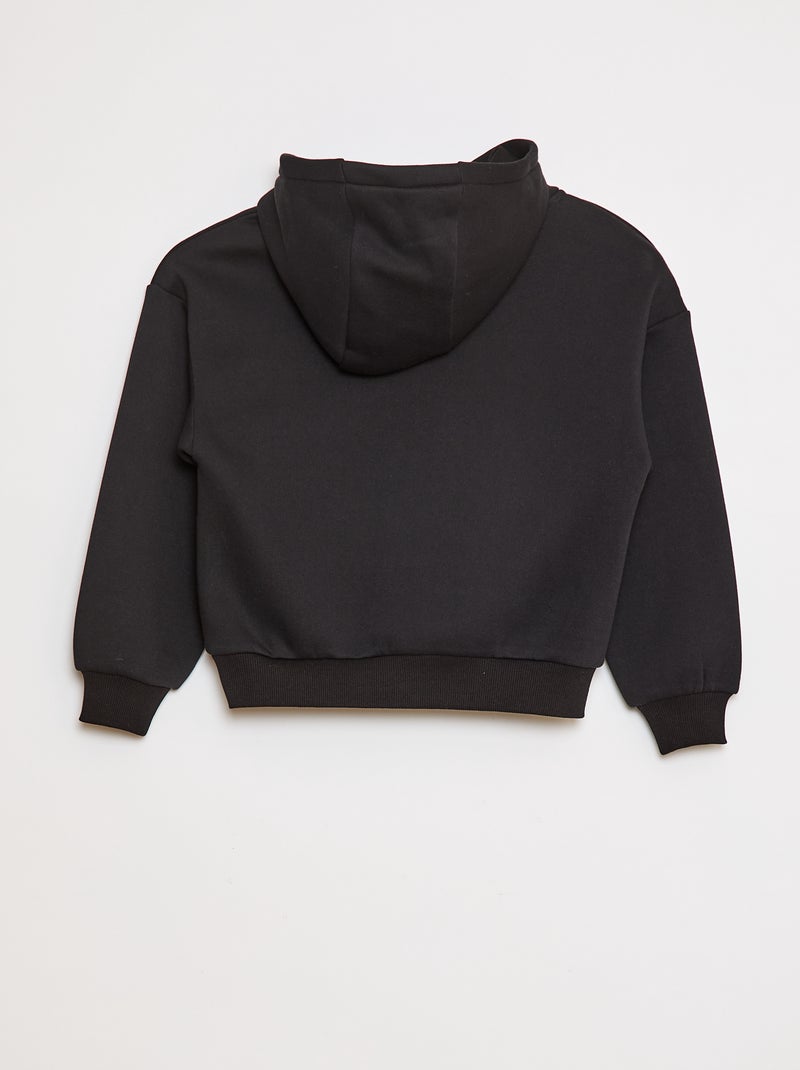 Felpa con cappuccio taglio loose Nero - Kiabi