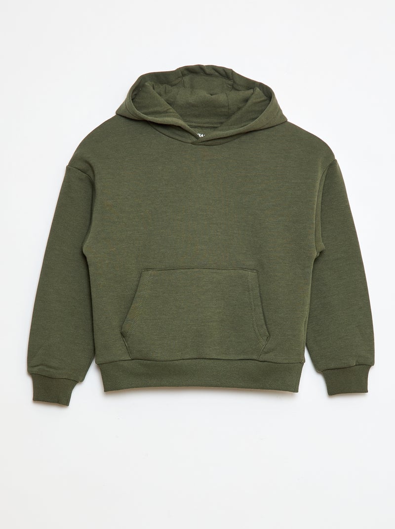 Felpa con cappuccio taglio loose Verde - Kiabi