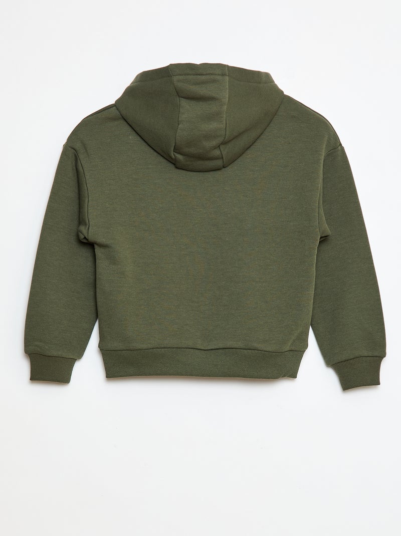 Felpa con cappuccio taglio loose Verde - Kiabi