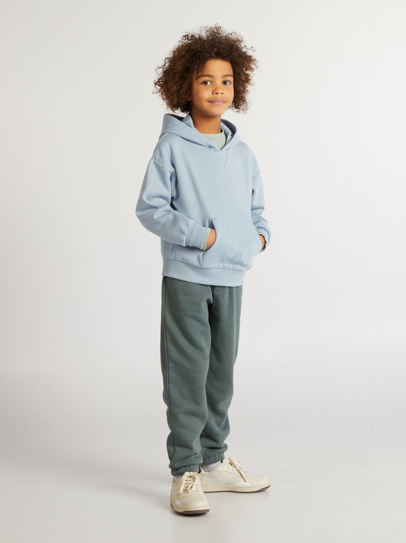 Felpa con cappuccio tinta unita BLU Bambino Kiabi