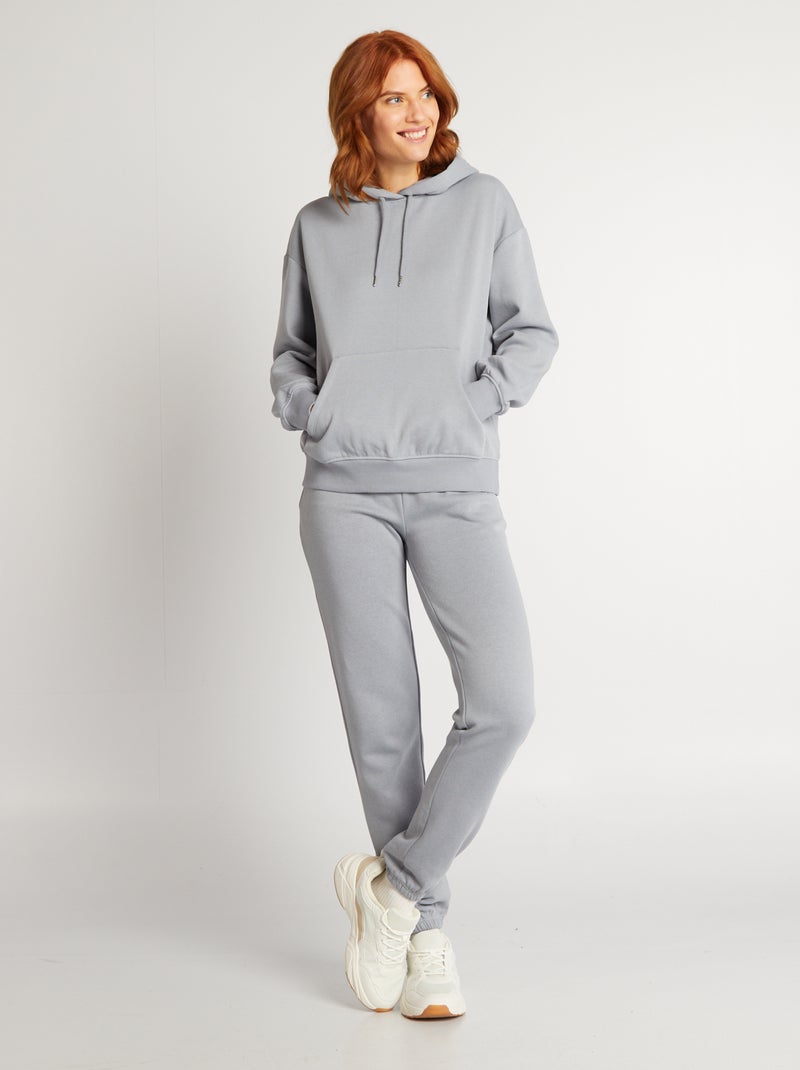 Felpa con cappuccio tinta unita BLU - Kiabi