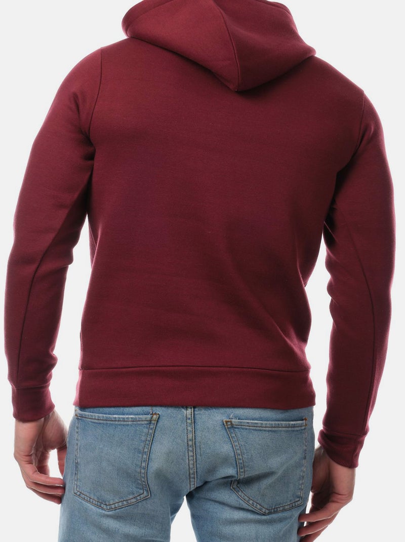 Felpa con cappuccio tinta unita Bordeaux - Kiabi