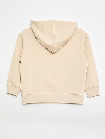 Felpa con cappuccio tinta unita con tasca a marsupio