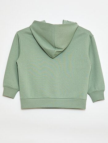 Felpa con cappuccio tinta unita con tasca a marsupio