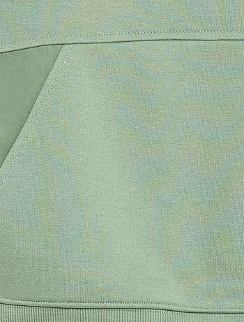 Felpa con cappuccio tinta unita con tasca a marsupio