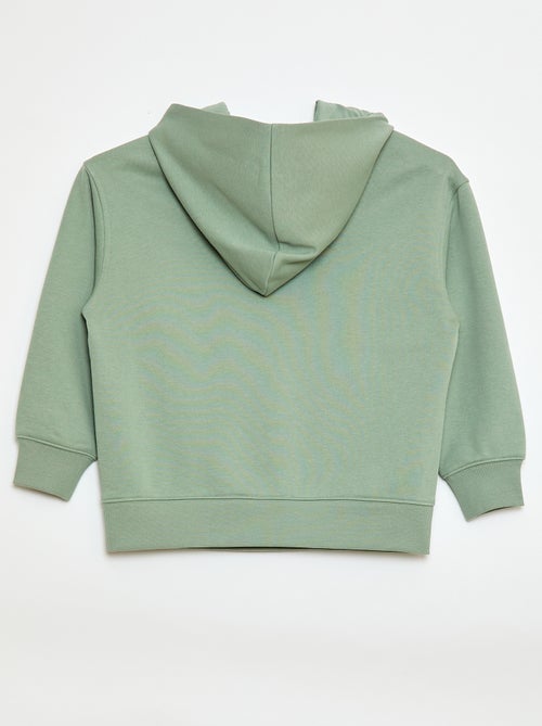 Felpa con cappuccio tinta unita con tasca a marsupio - Kiabi