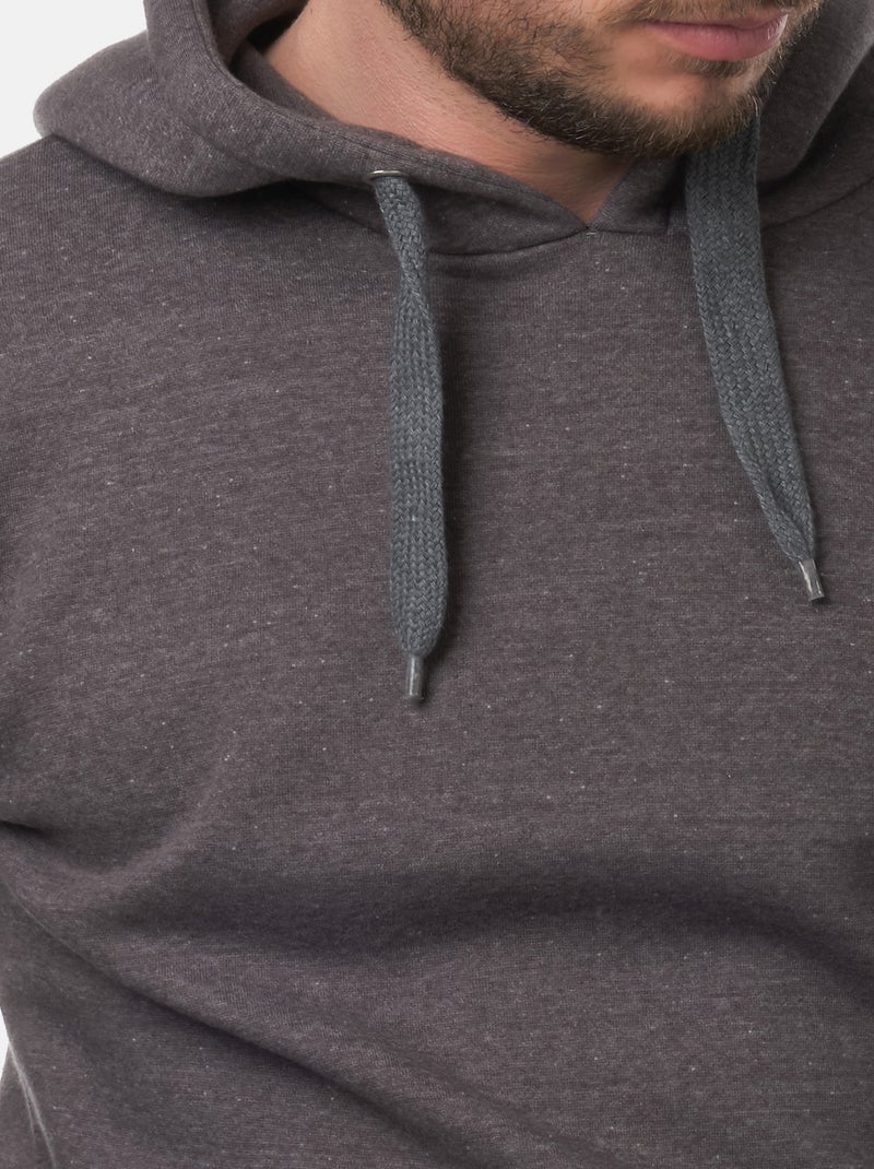 Felpa con cappuccio tinta unita Grigio antracite - Kiabi