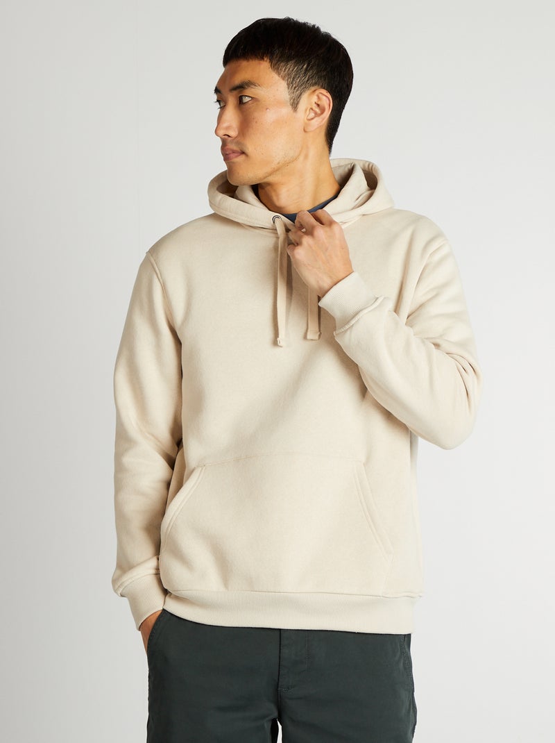 Felpa con cappuccio tinta unita GRIGIO - Kiabi