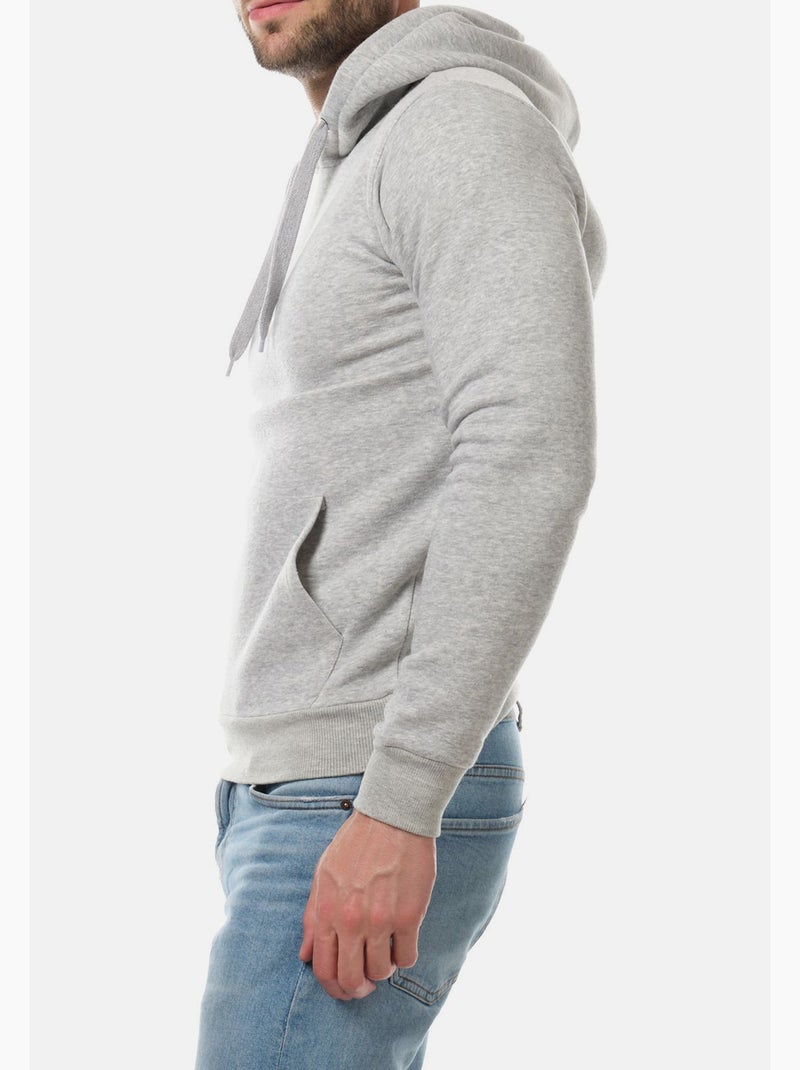 Felpa con cappuccio tinta unita Grigio - Kiabi