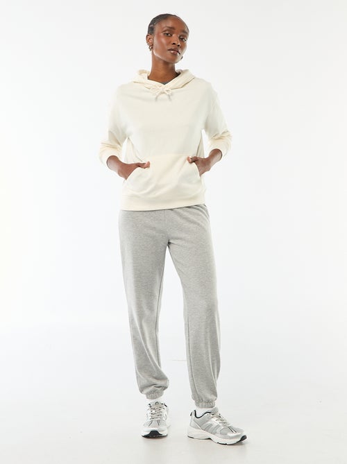 Felpa con cappuccio tinta unita in cotone - Kiabi