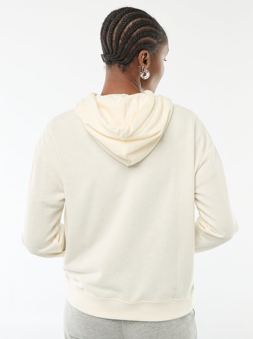 Felpa con cappuccio tinta unita in cotone - Kiabi