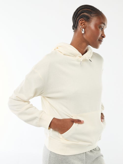 Felpa con cappuccio tinta unita in cotone - Kiabi