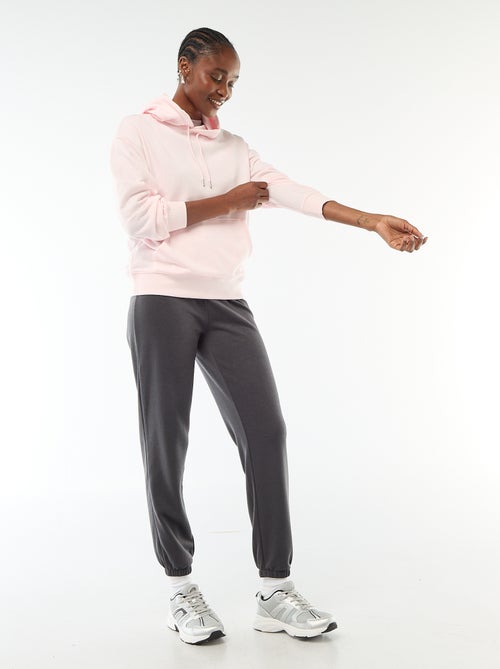 Felpa con cappuccio tinta unita in cotone - Kiabi