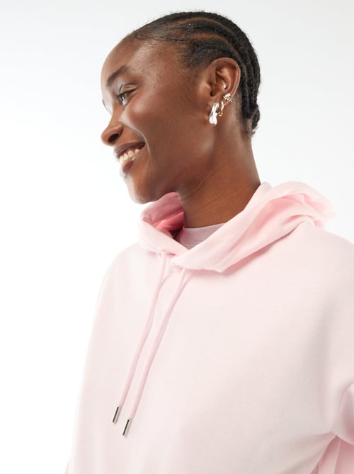 Felpa con cappuccio tinta unita in cotone - Kiabi