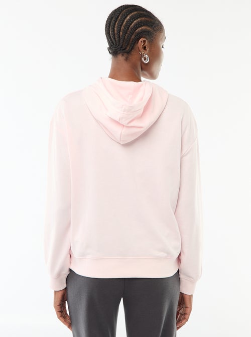 Felpa con cappuccio tinta unita in cotone - Kiabi