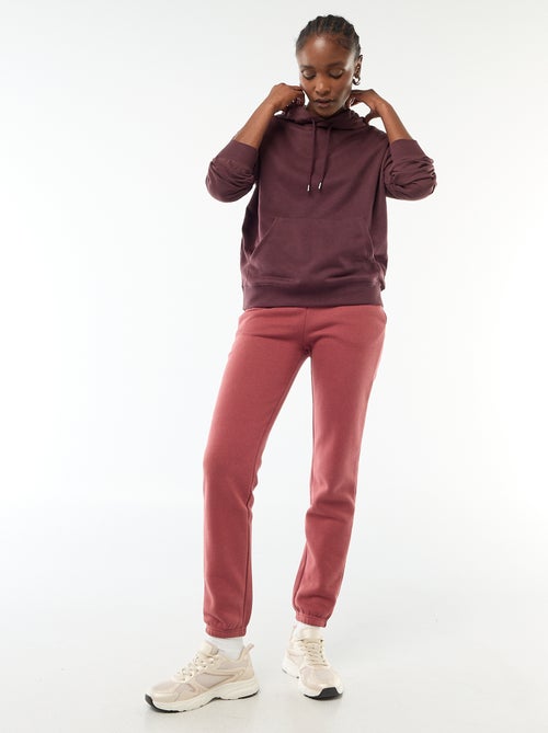 Felpa con cappuccio tinta unita in cotone - Kiabi