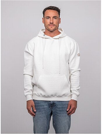 Felpa con cappuccio tinta unita in maglia waffle werone