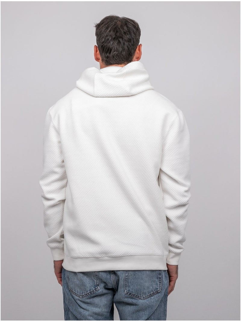 Felpa con cappuccio tinta unita in maglia waffle werone Ecru - Kiabi