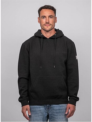 Felpa con cappuccio tinta unita in maglia waffle werone